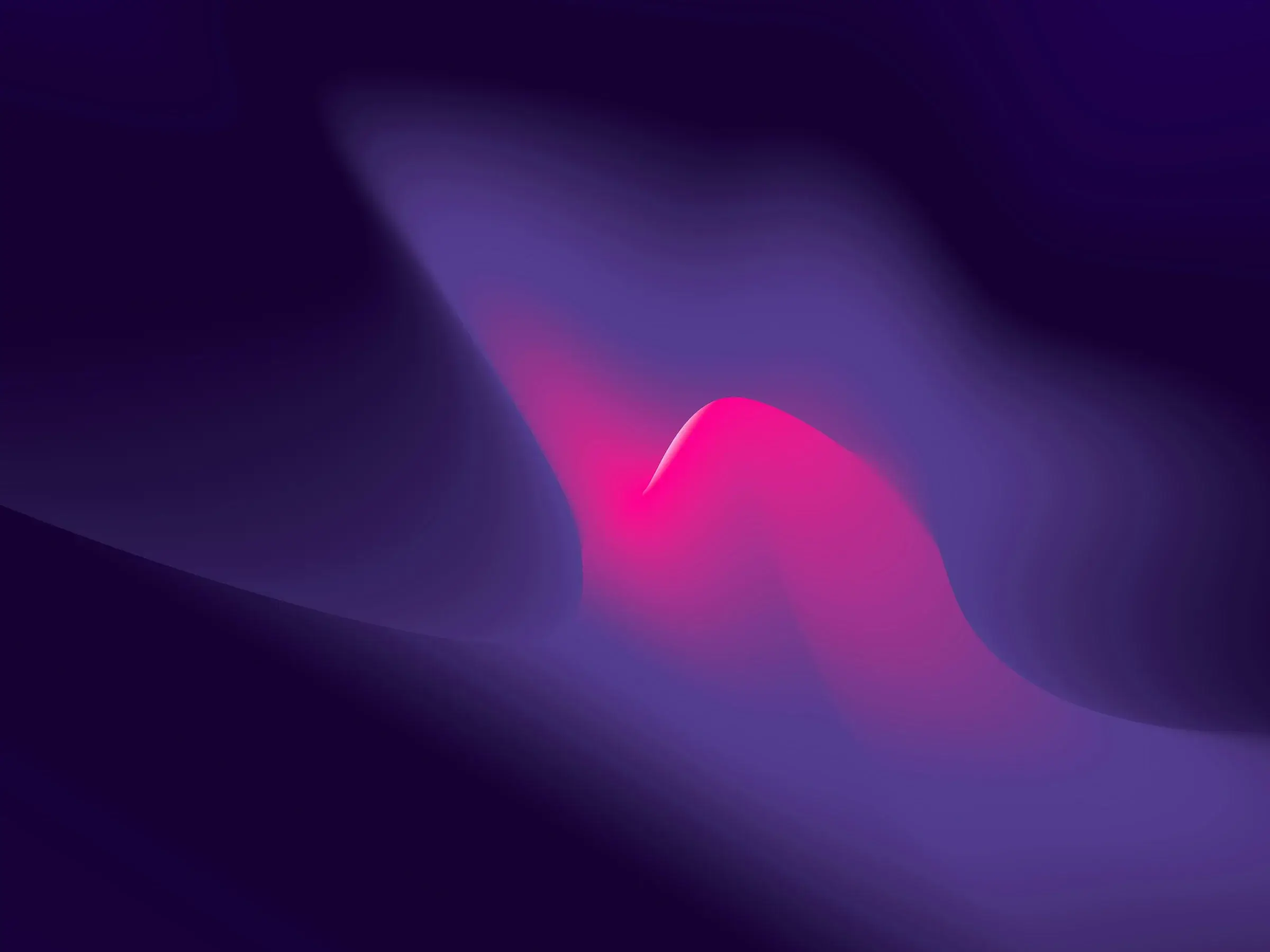 Abstract gradient of violet waves with a glowing pink core.